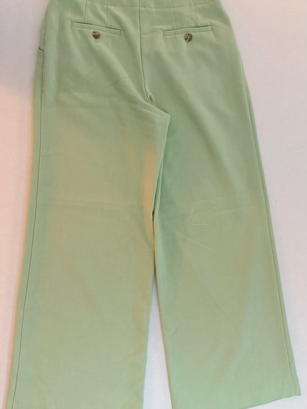 Maeve Classic High-Waist Wide-Leg Pants in Bright Pistachio Size 8 - Picture 3 of 11